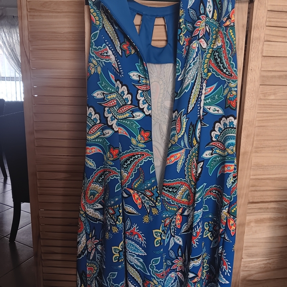 Blue Paisley Dress Size 14 - Picture 6 of 8